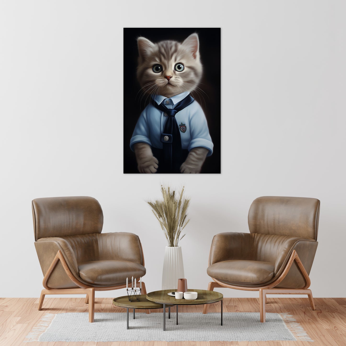Cat in School Dress Wall Art