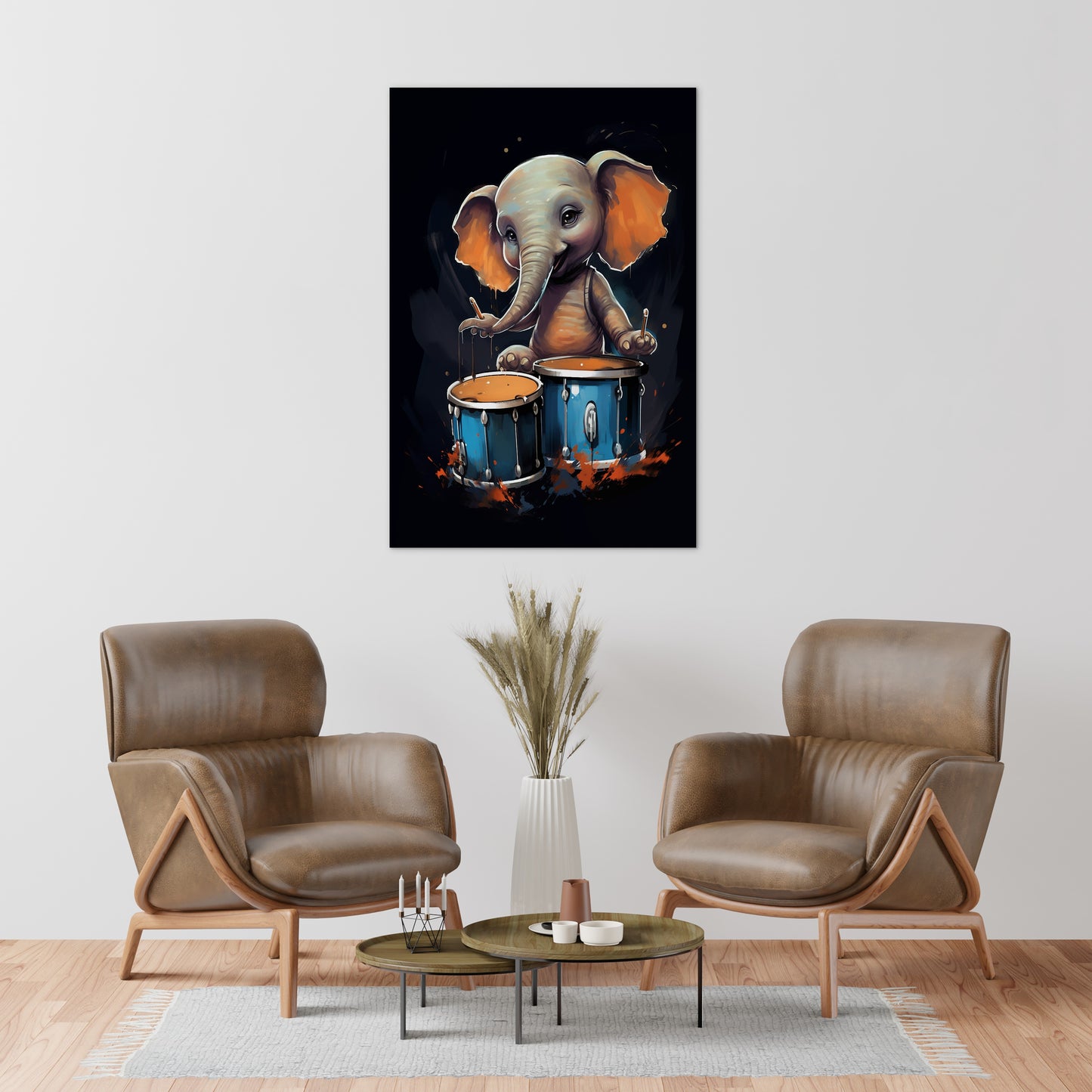 The Drumming Elephant Wall Art