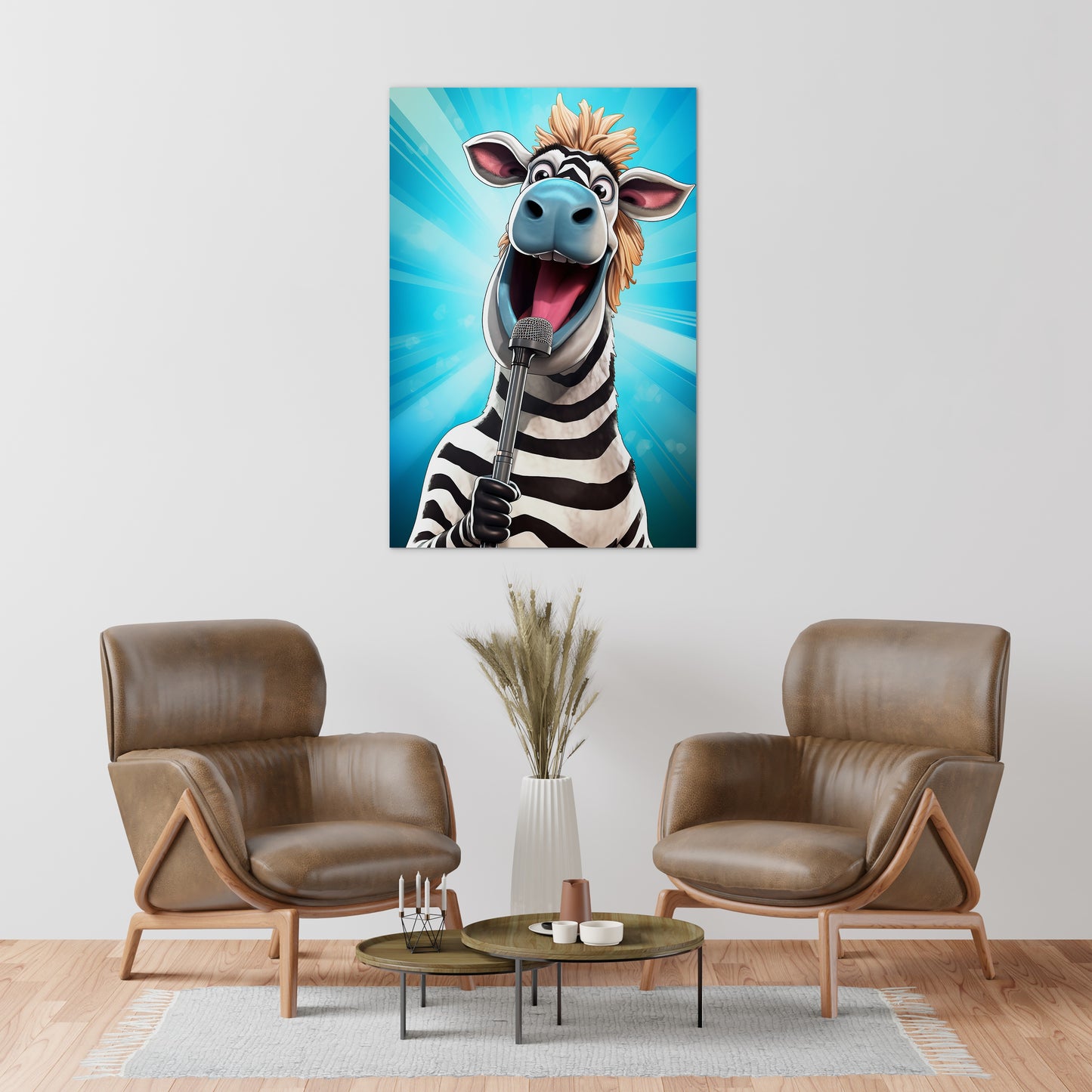 The Singing Zebra Funny Wall Art