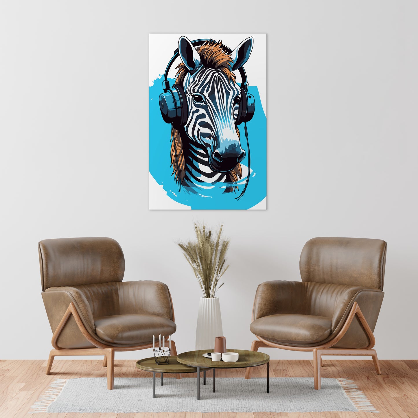 Zebra Listening To Music Wall Art
