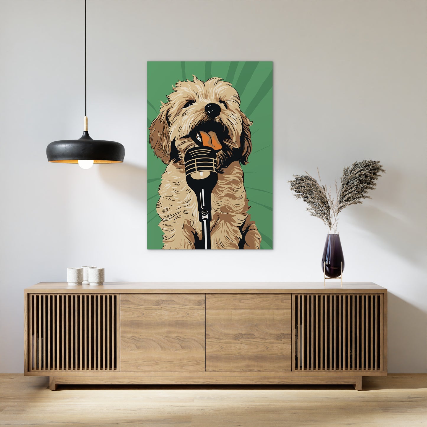 Adorable Puppy Singing Bliss Wall Art
