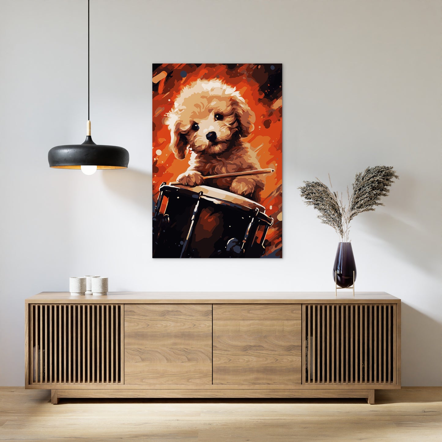 The Drumming Puppy Wall Art