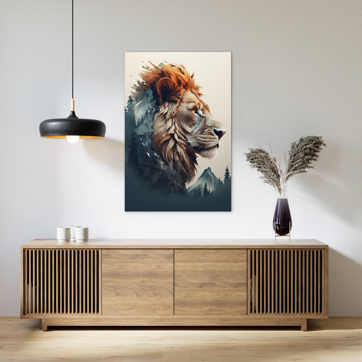 The Lion's Untamed Splendor Wall Art