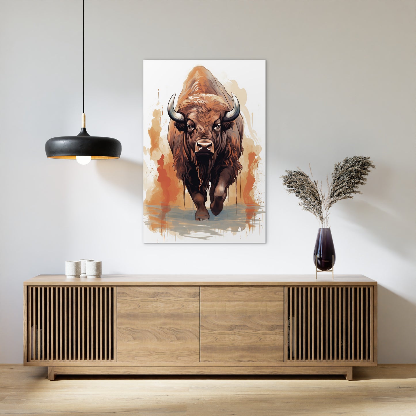 The Ferocious Bison Wall Art
