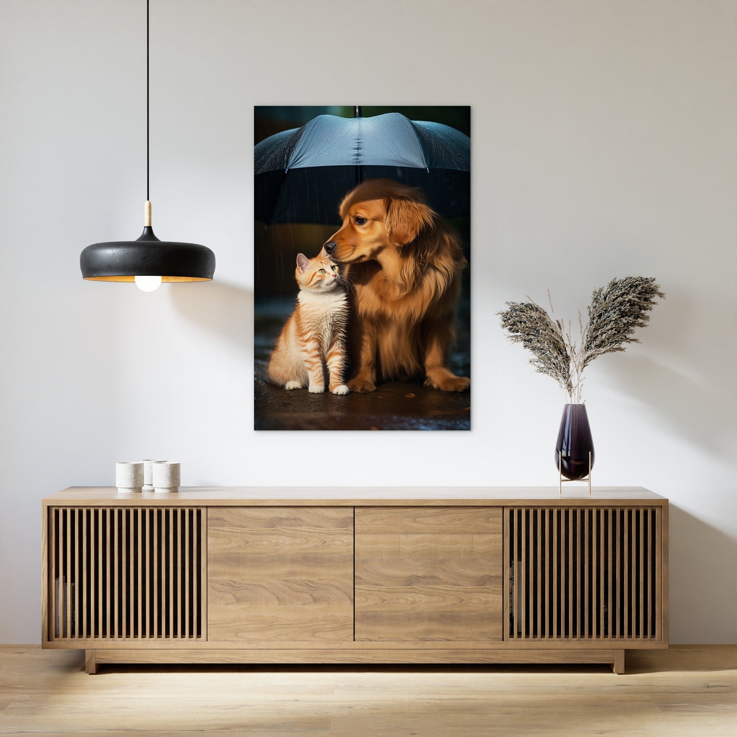 The Everlasting Friendship of Dog and Cat Wall Art