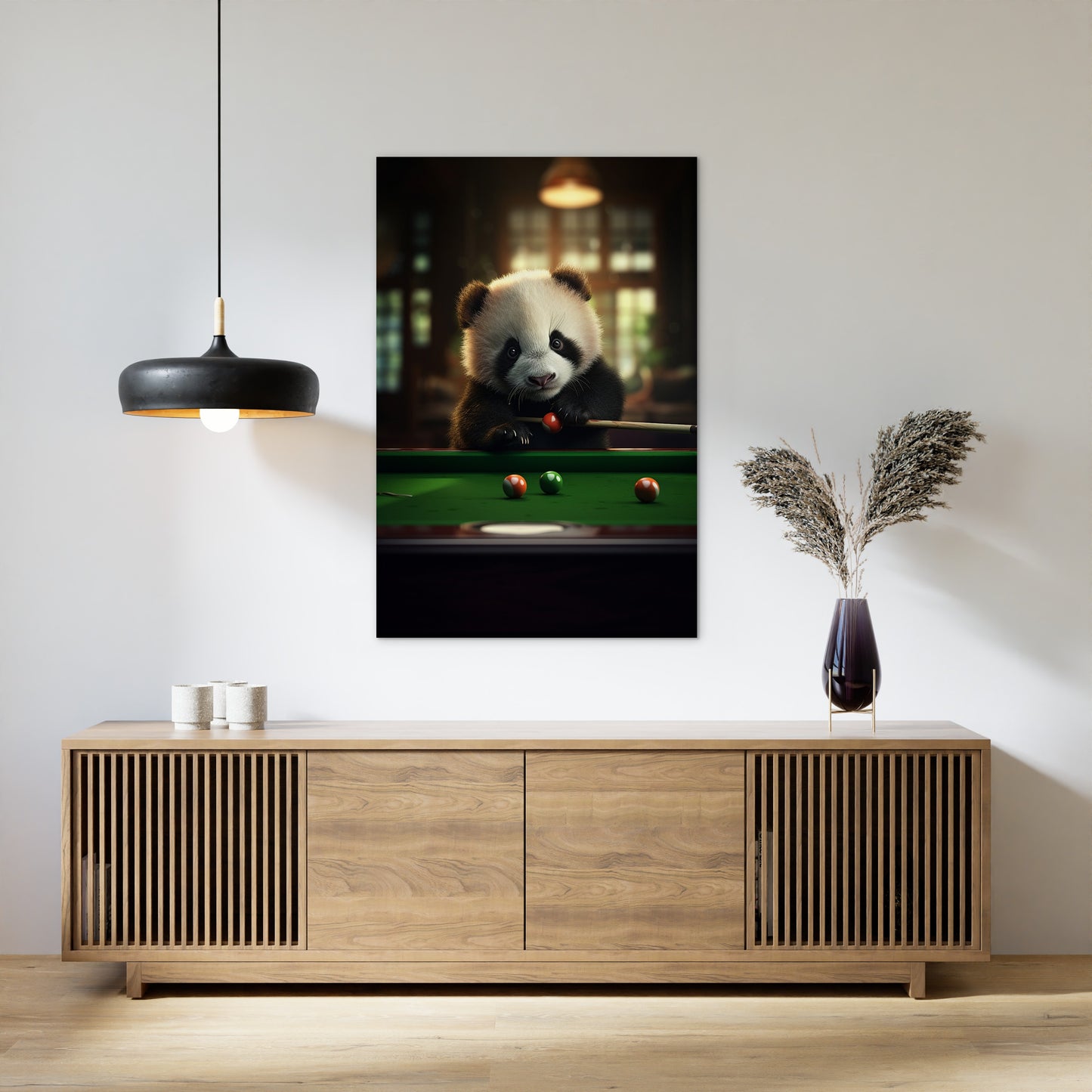 The Panda Playing Snooker Wall Art
