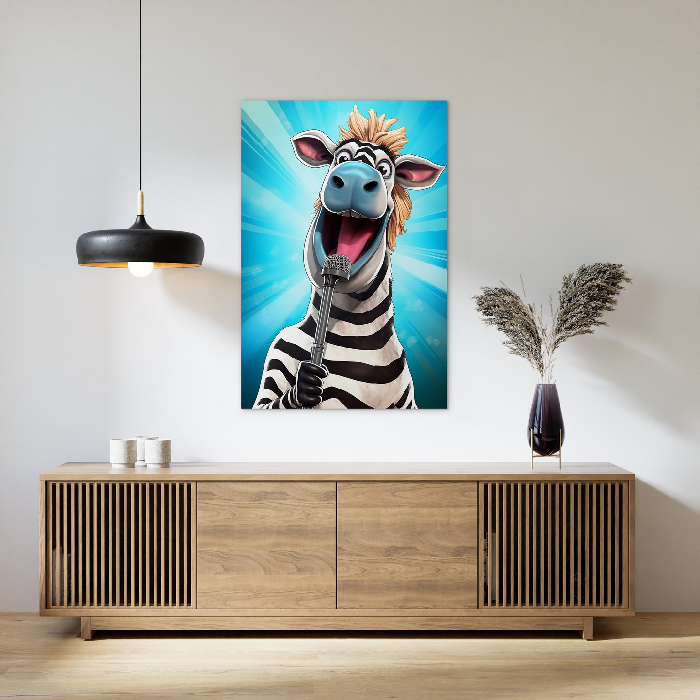 The Singing Zebra Funny Wall Art