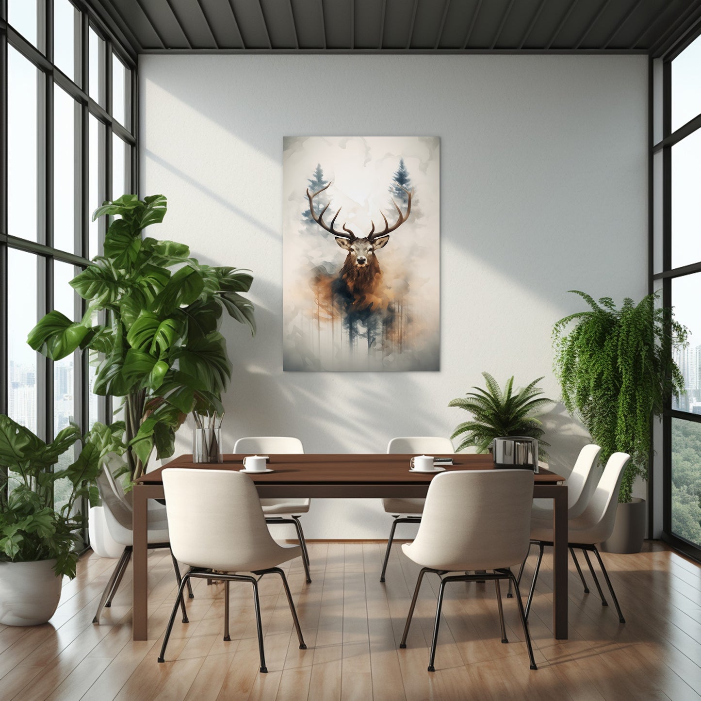 Elk and Forest Wall Art