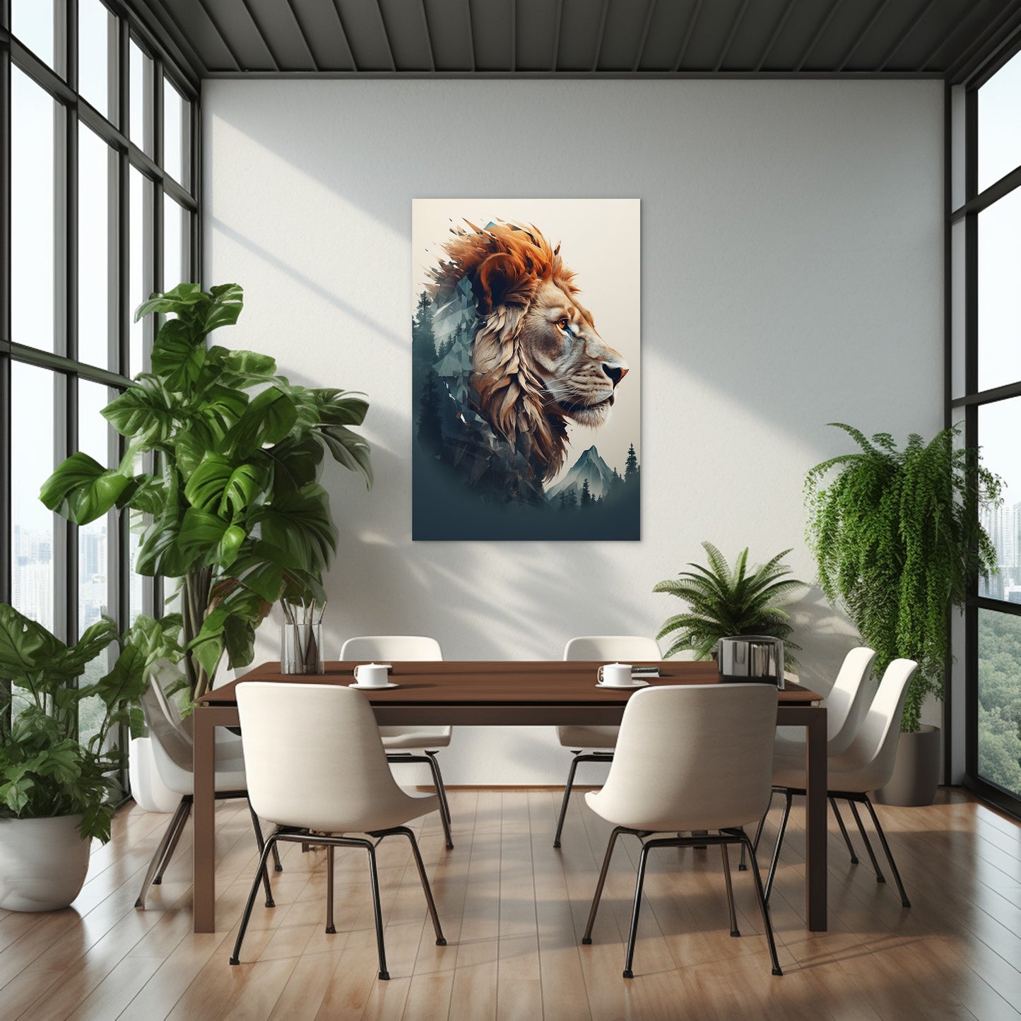 The Lion's Untamed Splendor Wall Art