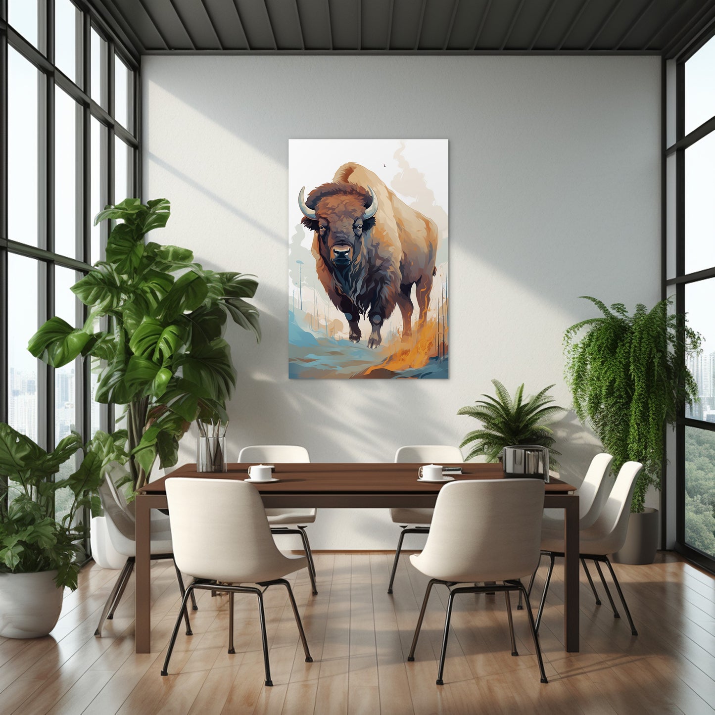 Bison in Colors Wall Art