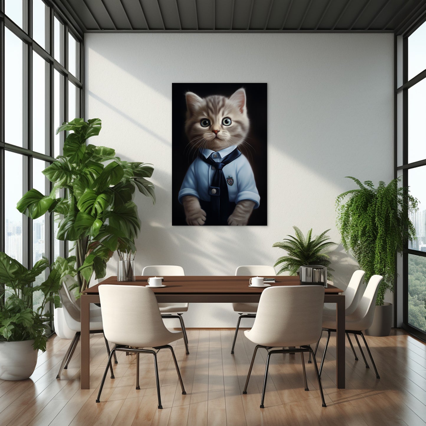 Cat in School Dress Wall Art