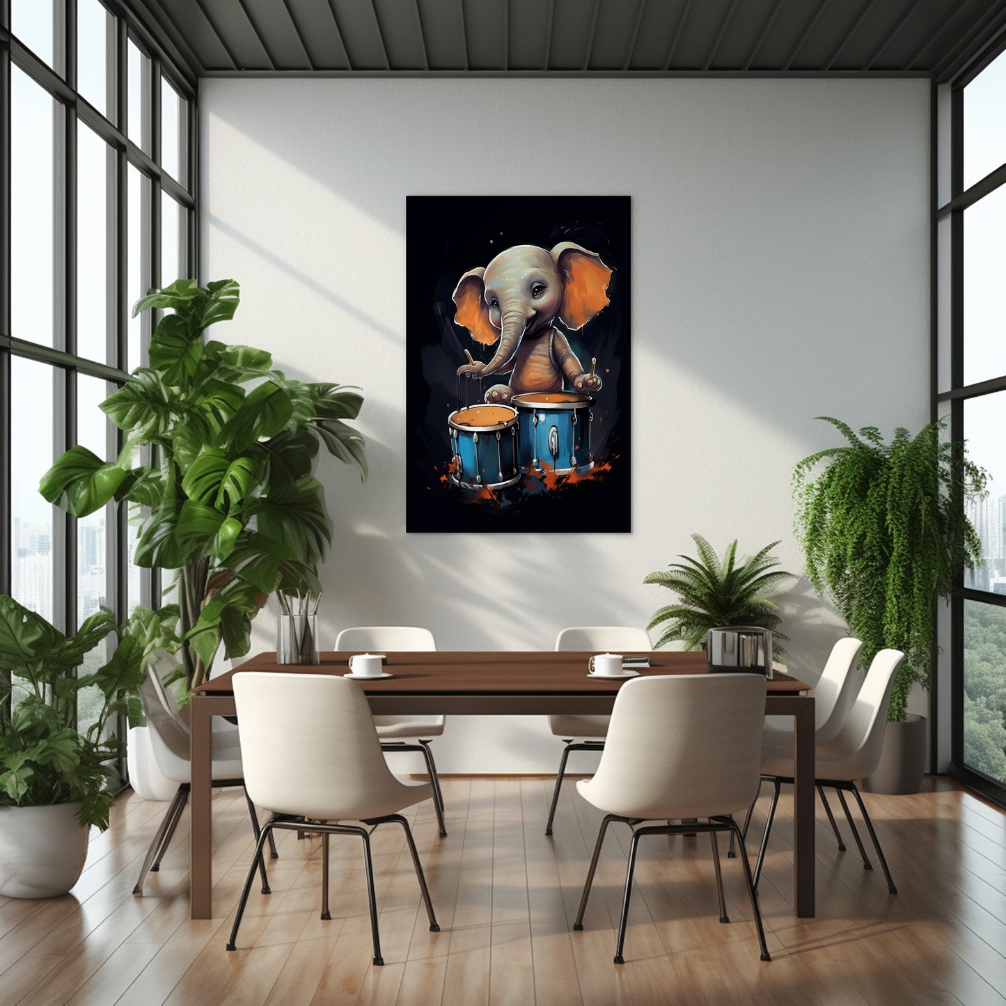 The Drumming Elephant Wall Art