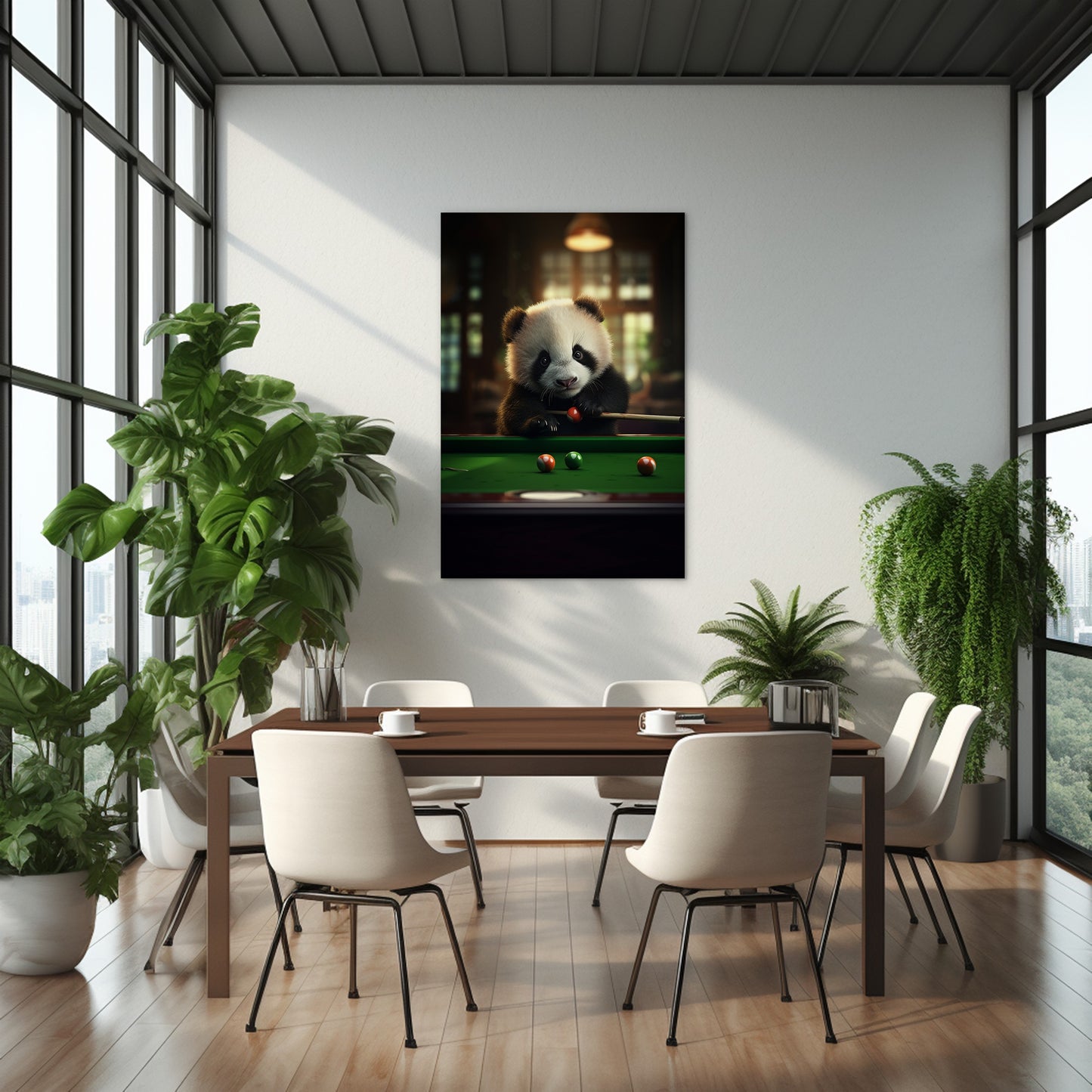 The Panda Playing Snooker Wall Art