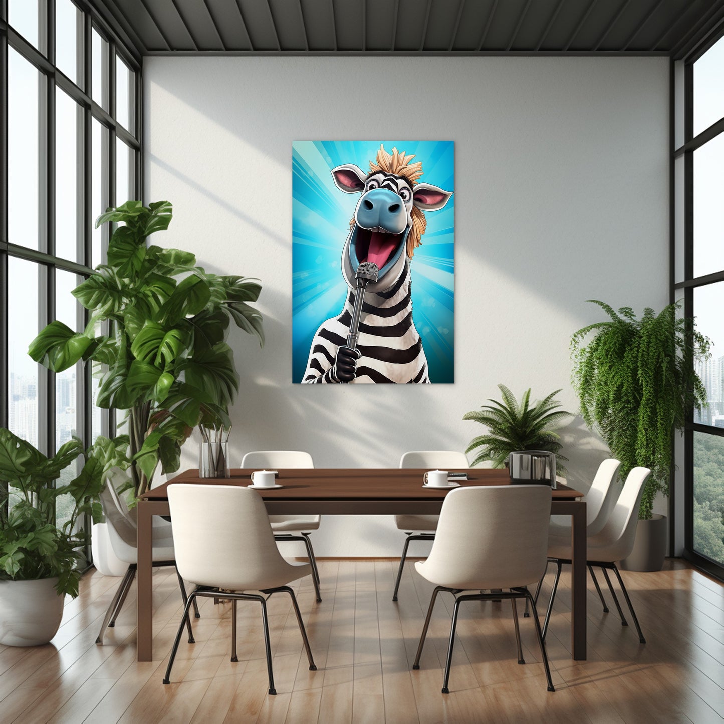 The Singing Zebra Funny Wall Art