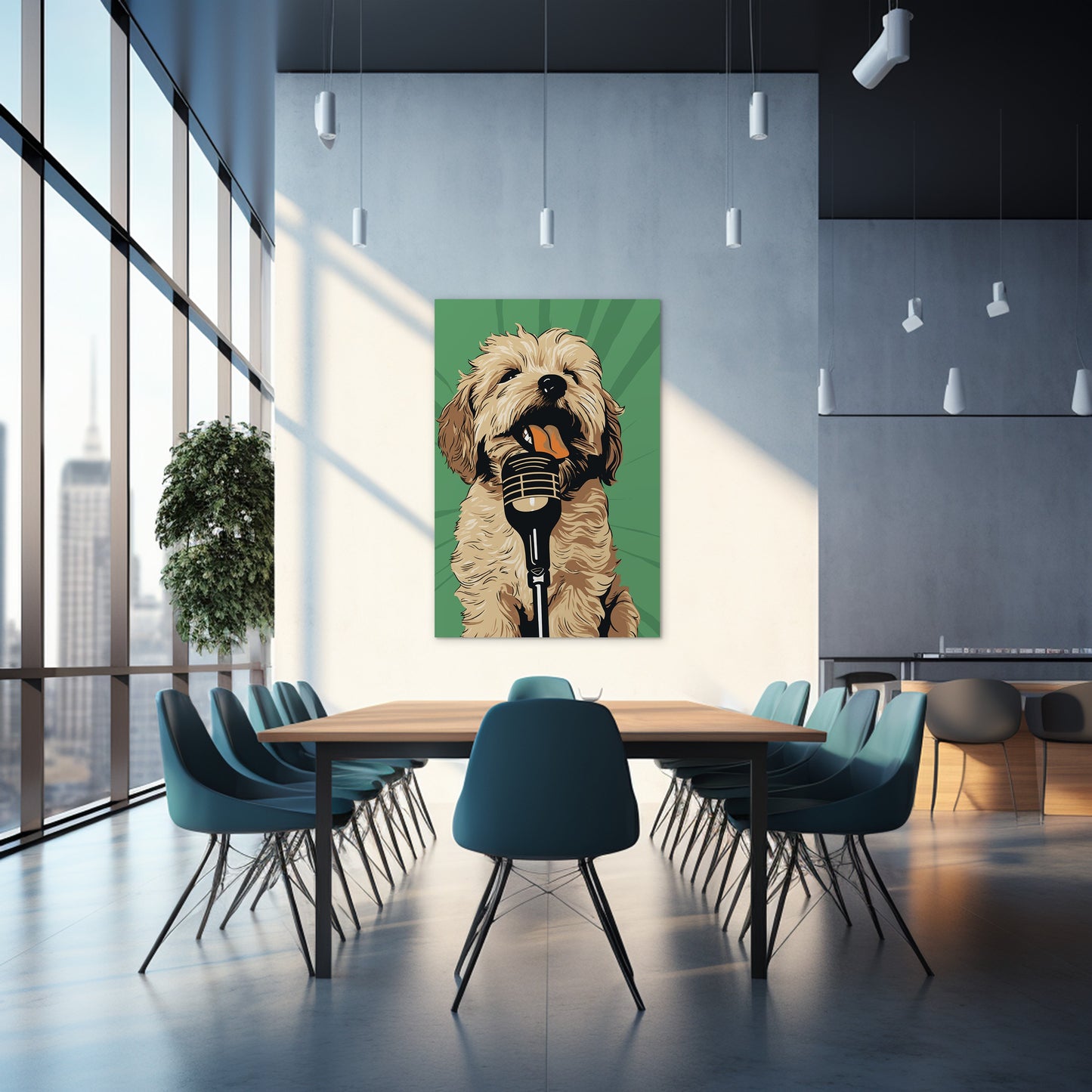 Adorable Puppy Singing Bliss Wall Art