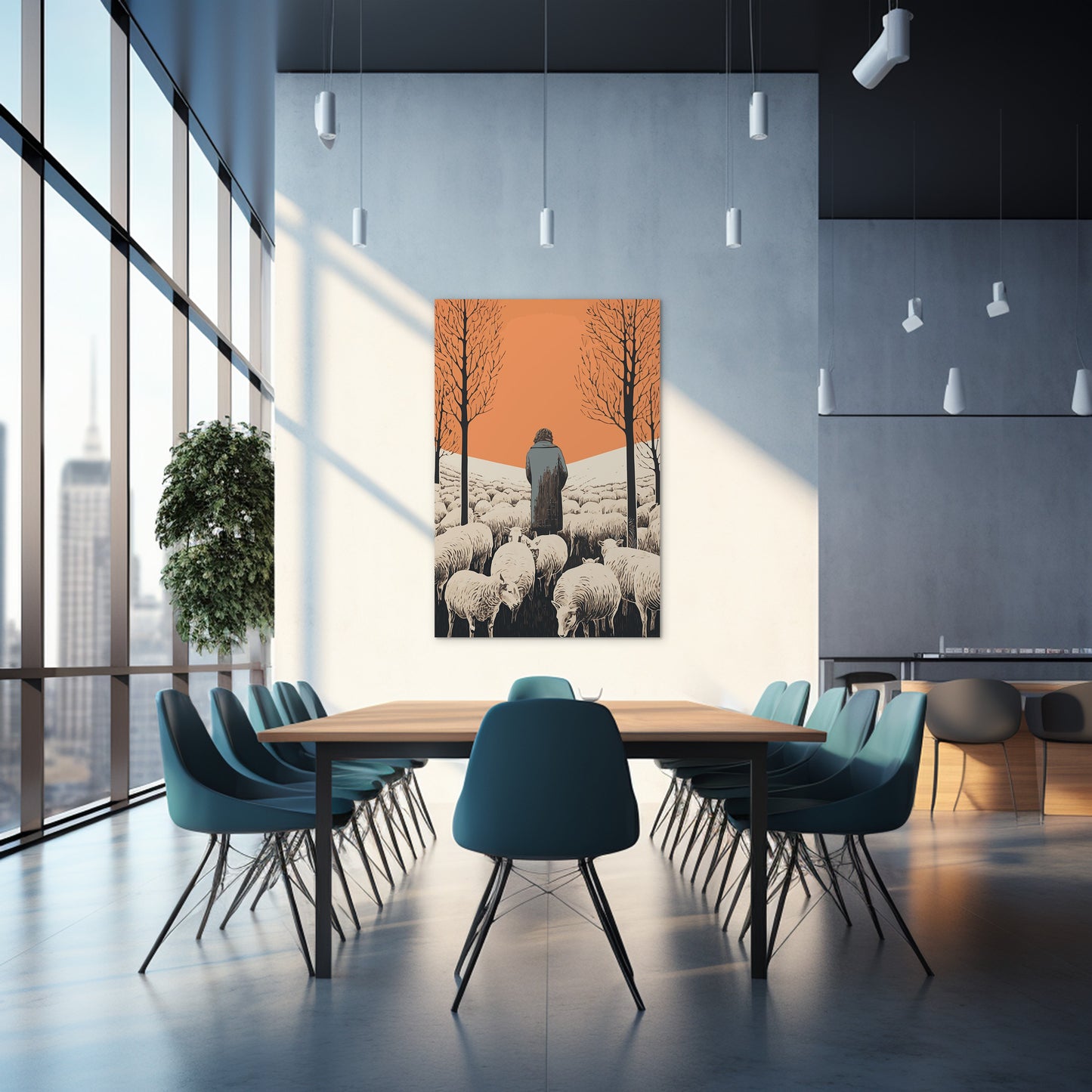 The Shepherd's Serenade with the Sheep Wall Art