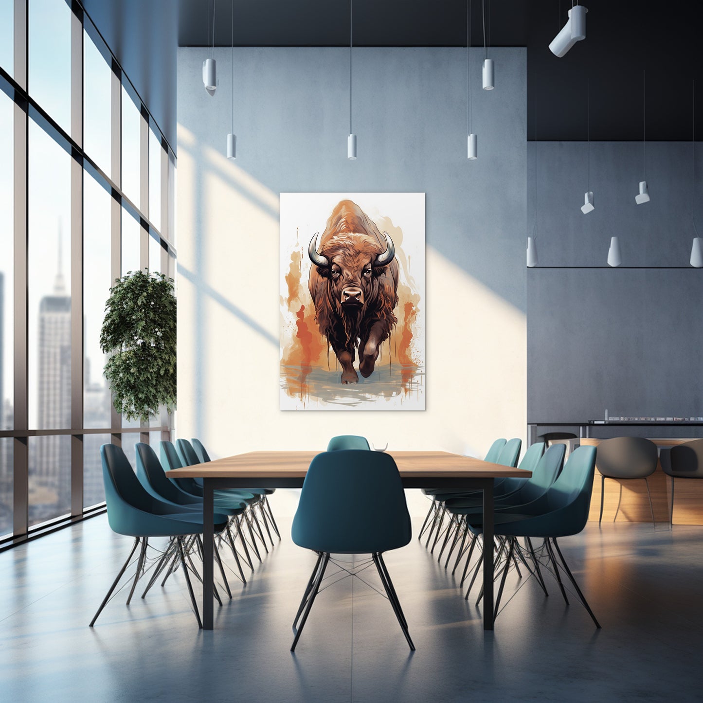The Ferocious Bison Wall Art