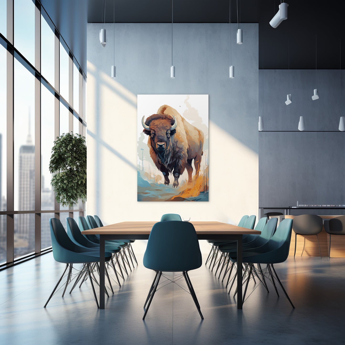 Bison in Colors Wall Art