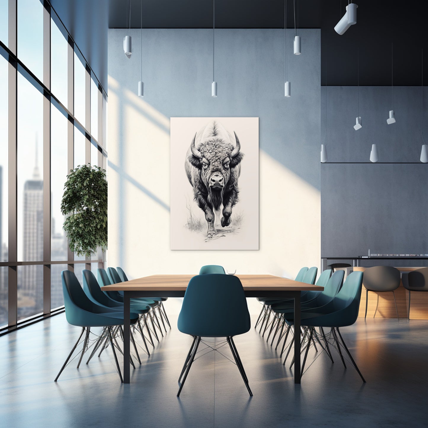 Furious Majesty Bison Wall Art
