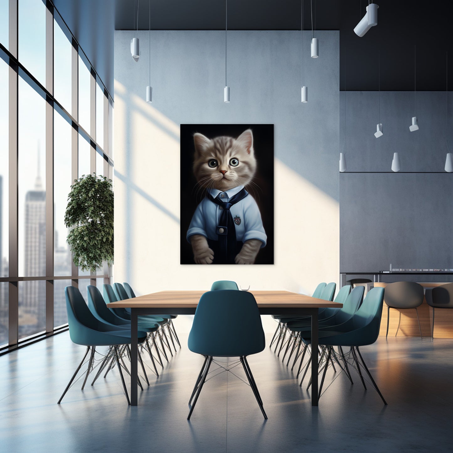 Cat in School Dress Wall Art