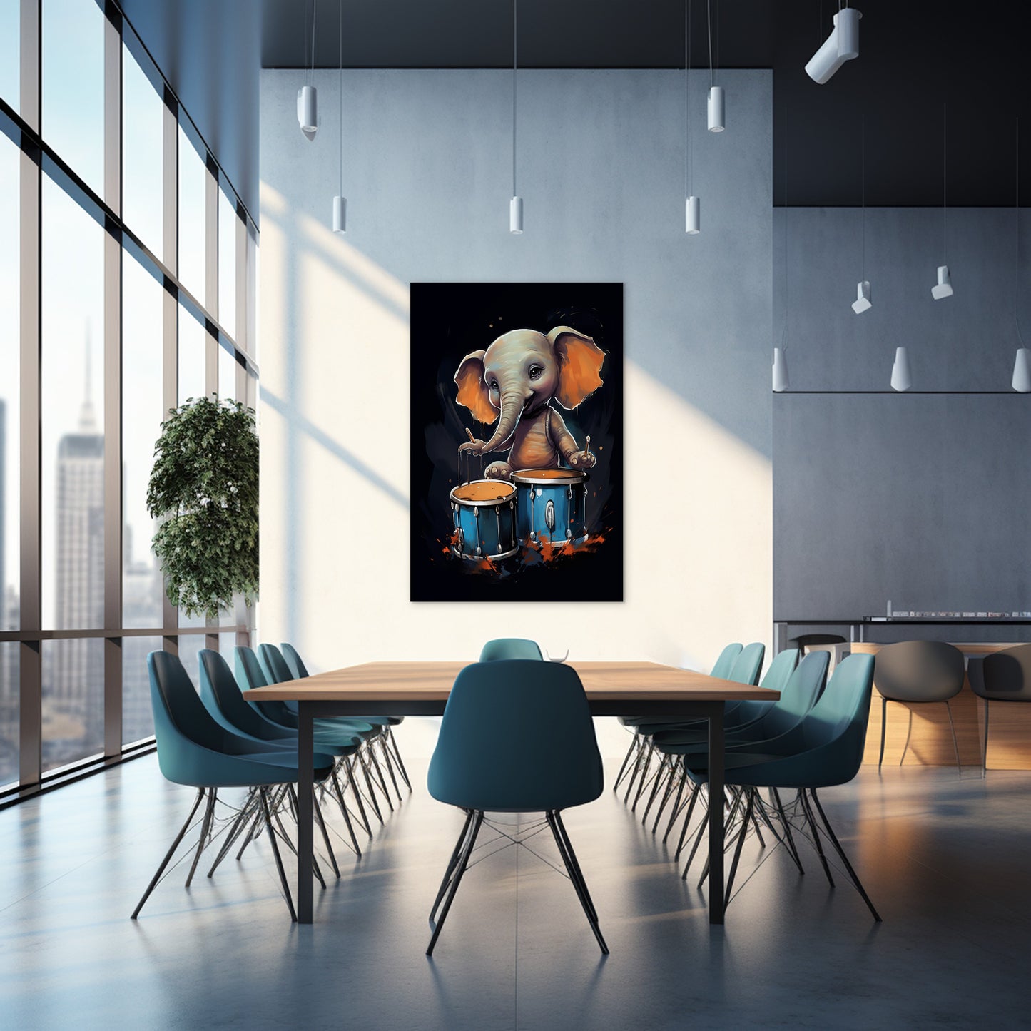 The Drumming Elephant Wall Art