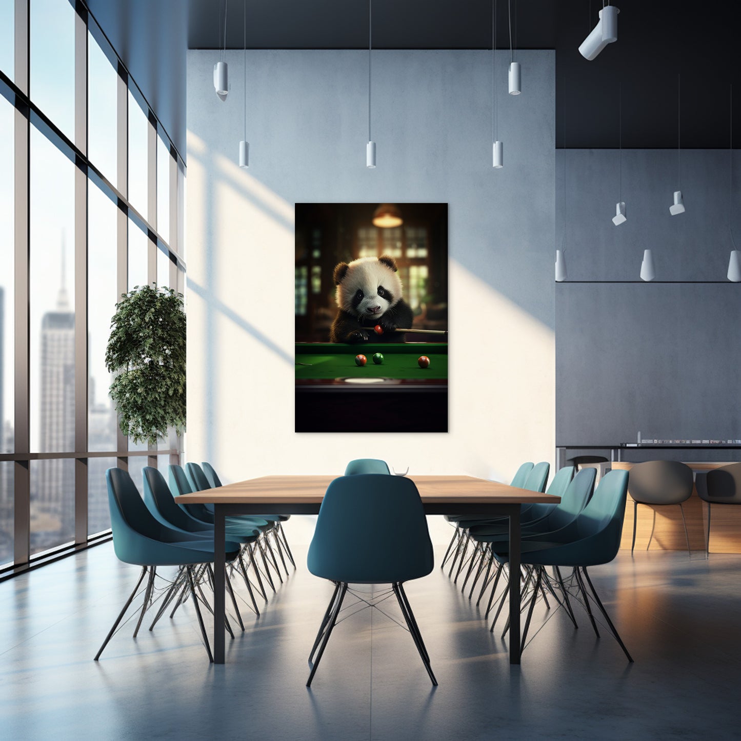 The Panda Playing Snooker Wall Art