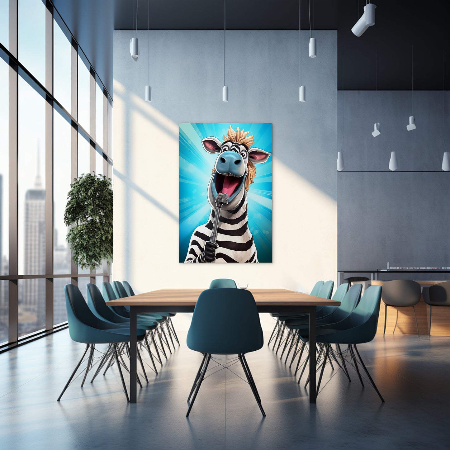 The Singing Zebra Funny Wall Art
