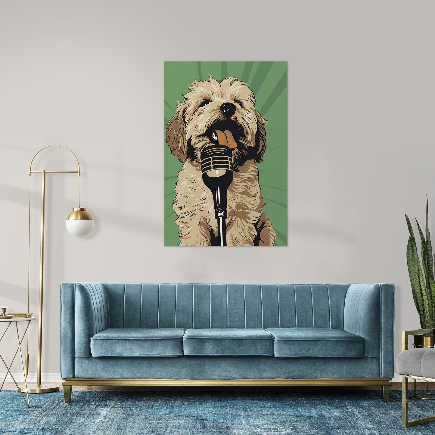 Adorable Puppy Singing Bliss Wall Art