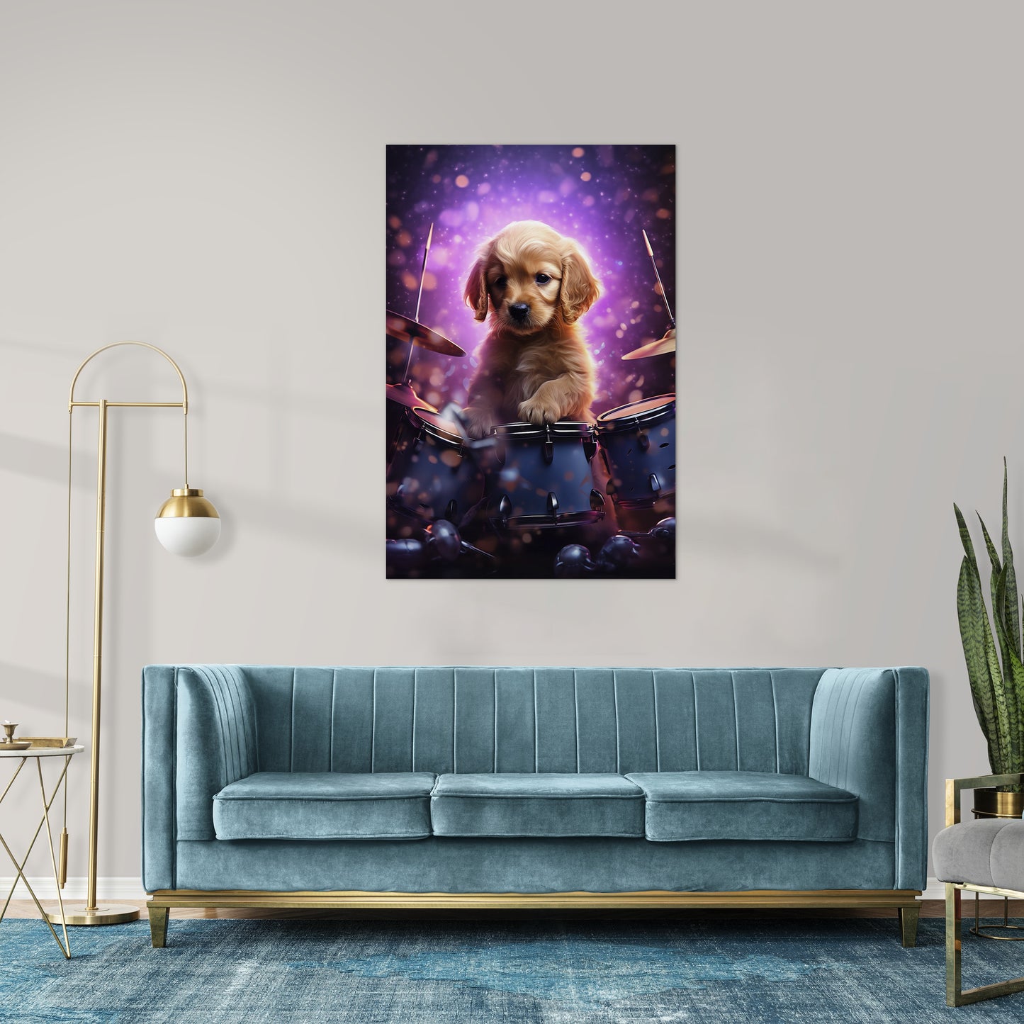 Puppy Drumming Wall Art