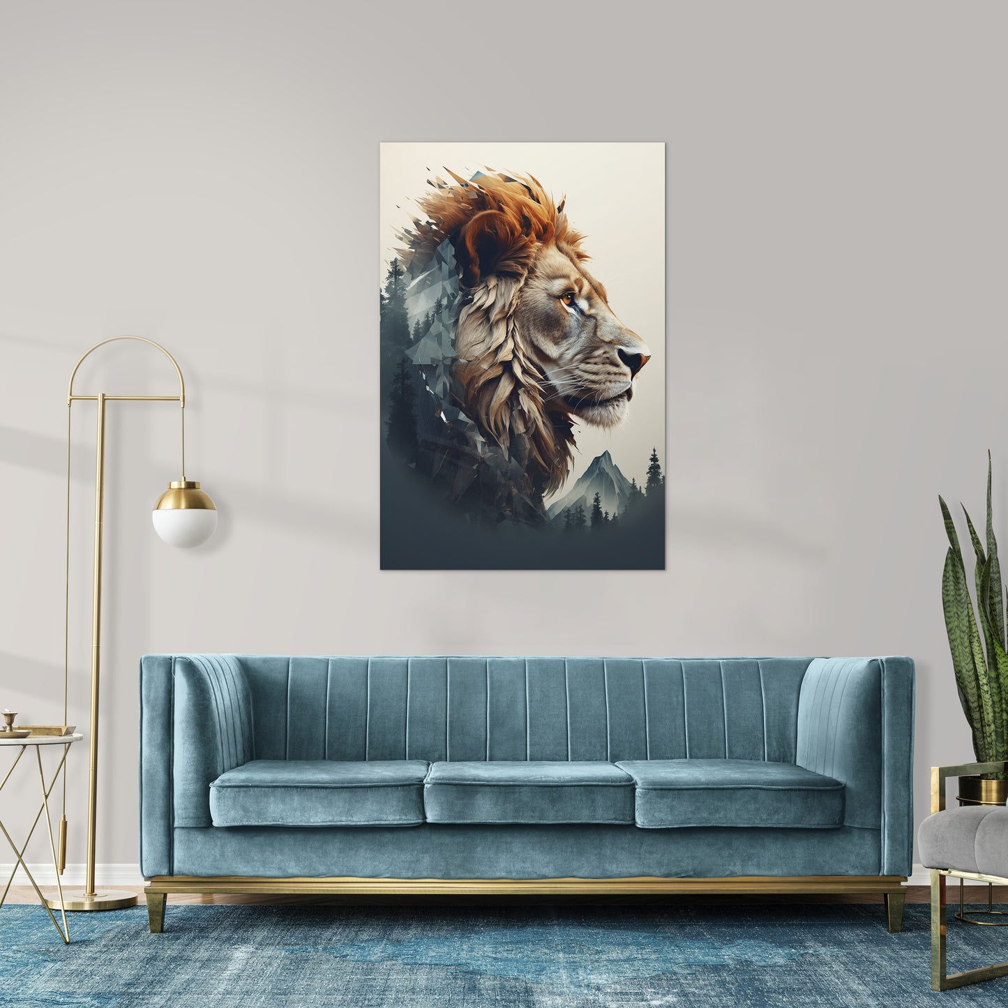 The Lion's Untamed Splendor Wall Art