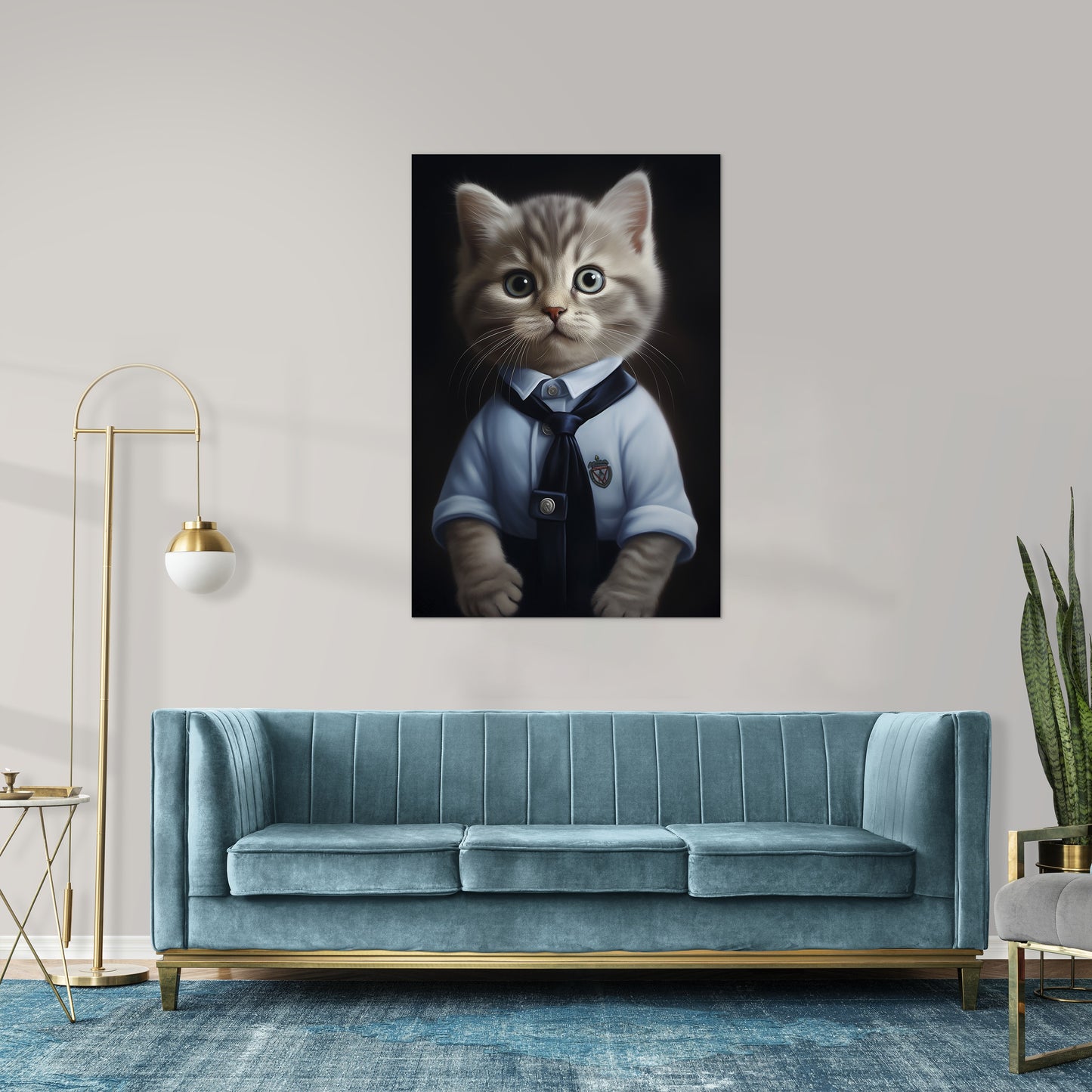 Cat in School Dress Wall Art