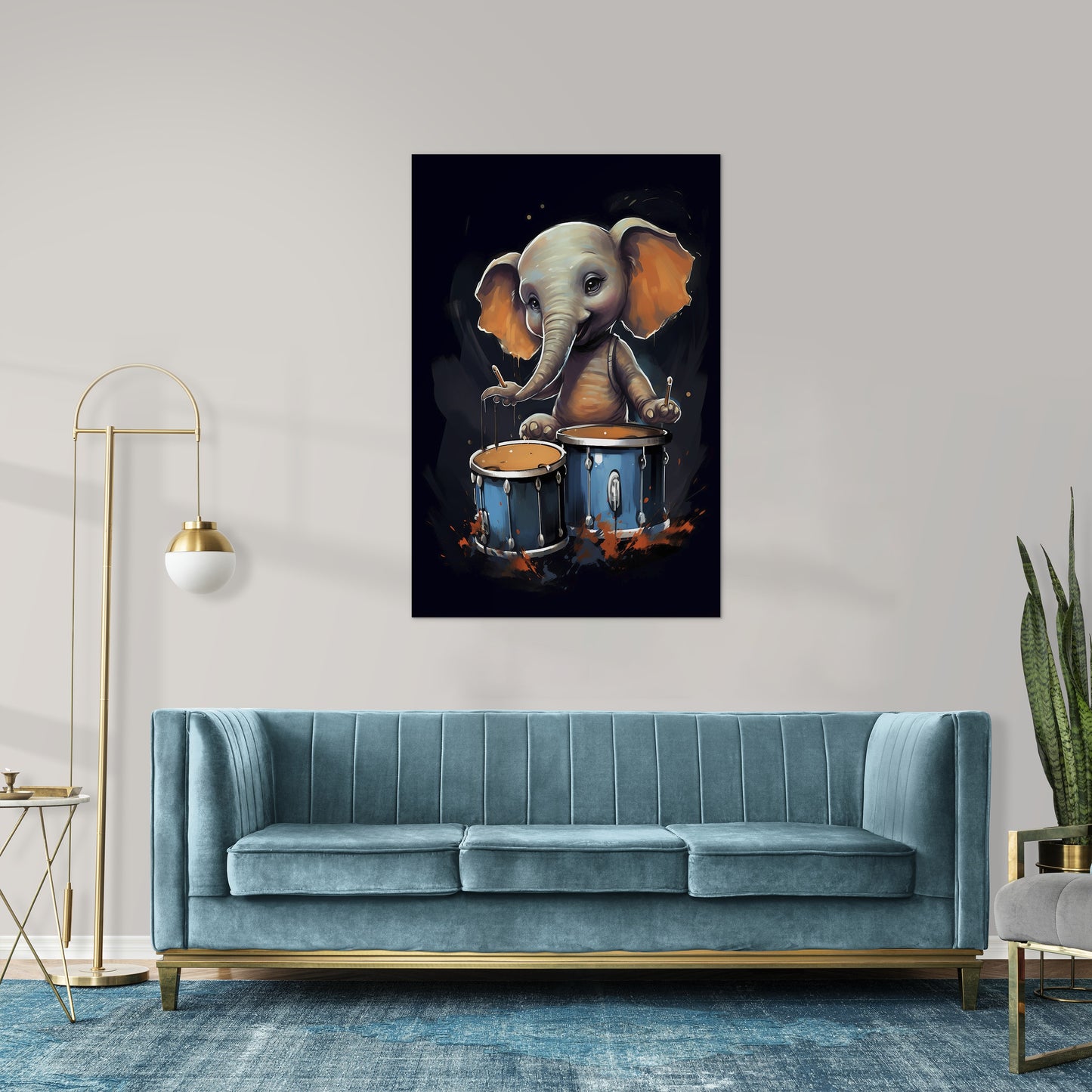 The Drumming Elephant Wall Art