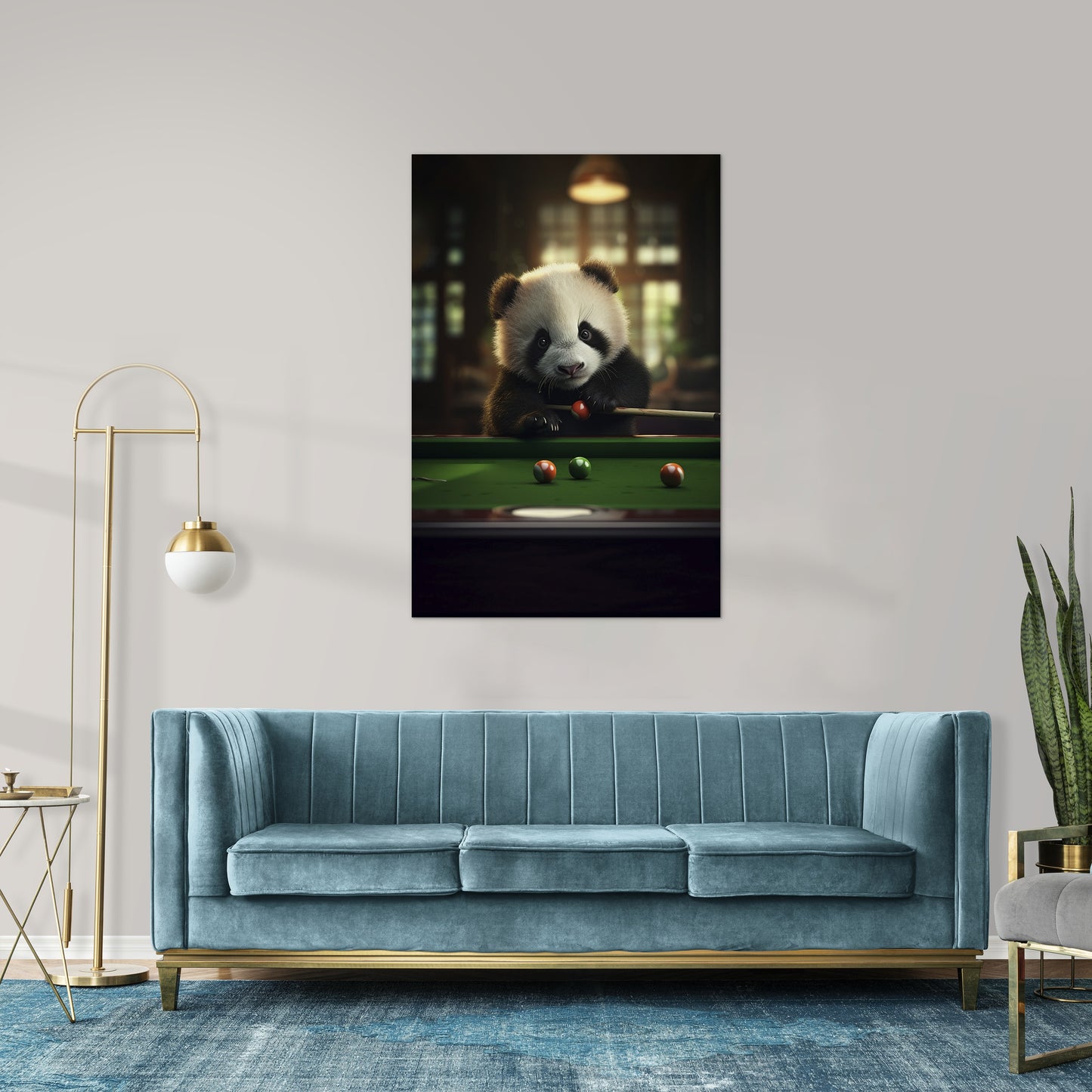 The Panda Playing Snooker Wall Art