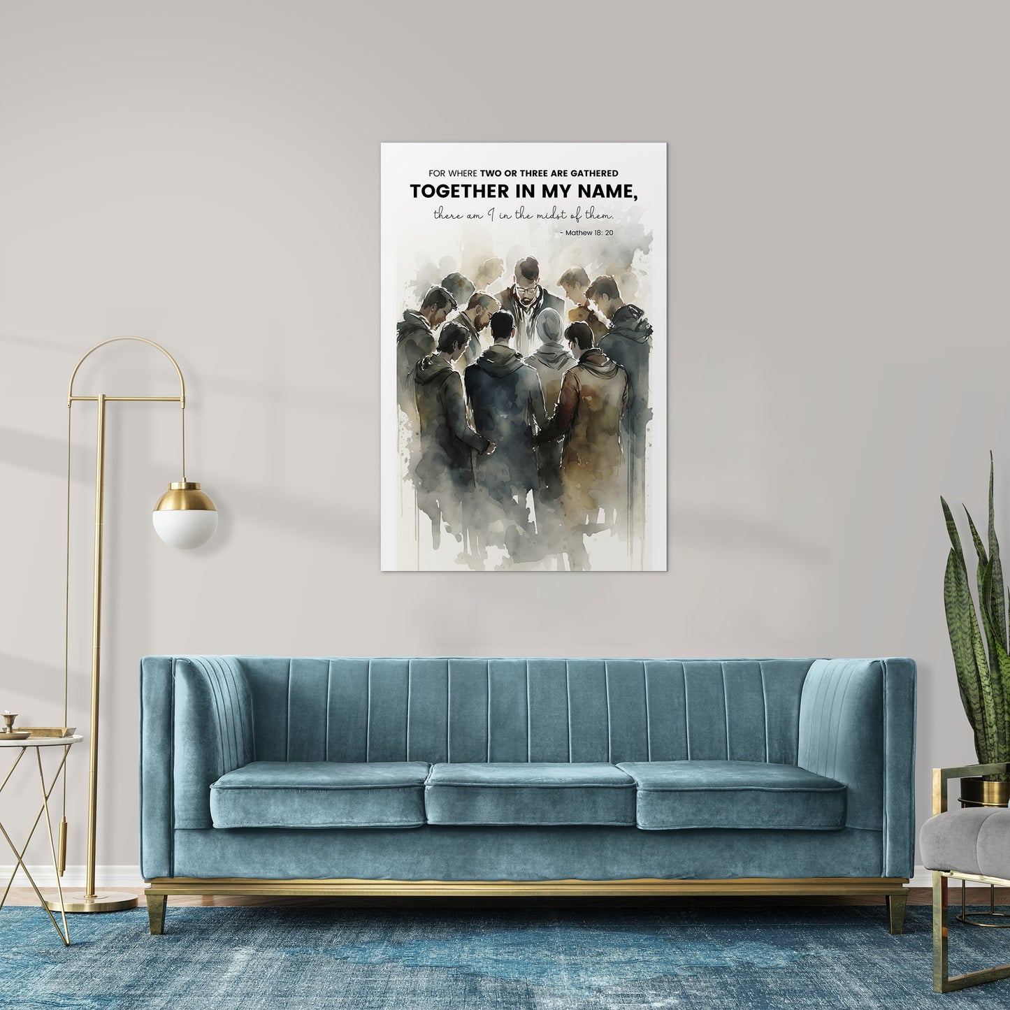 Matthew 18:20 - For where two or three are gathered together in my name (Image Art)