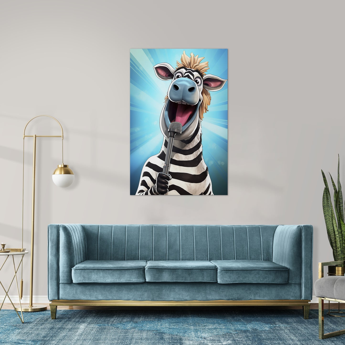 The Singing Zebra Funny Wall Art