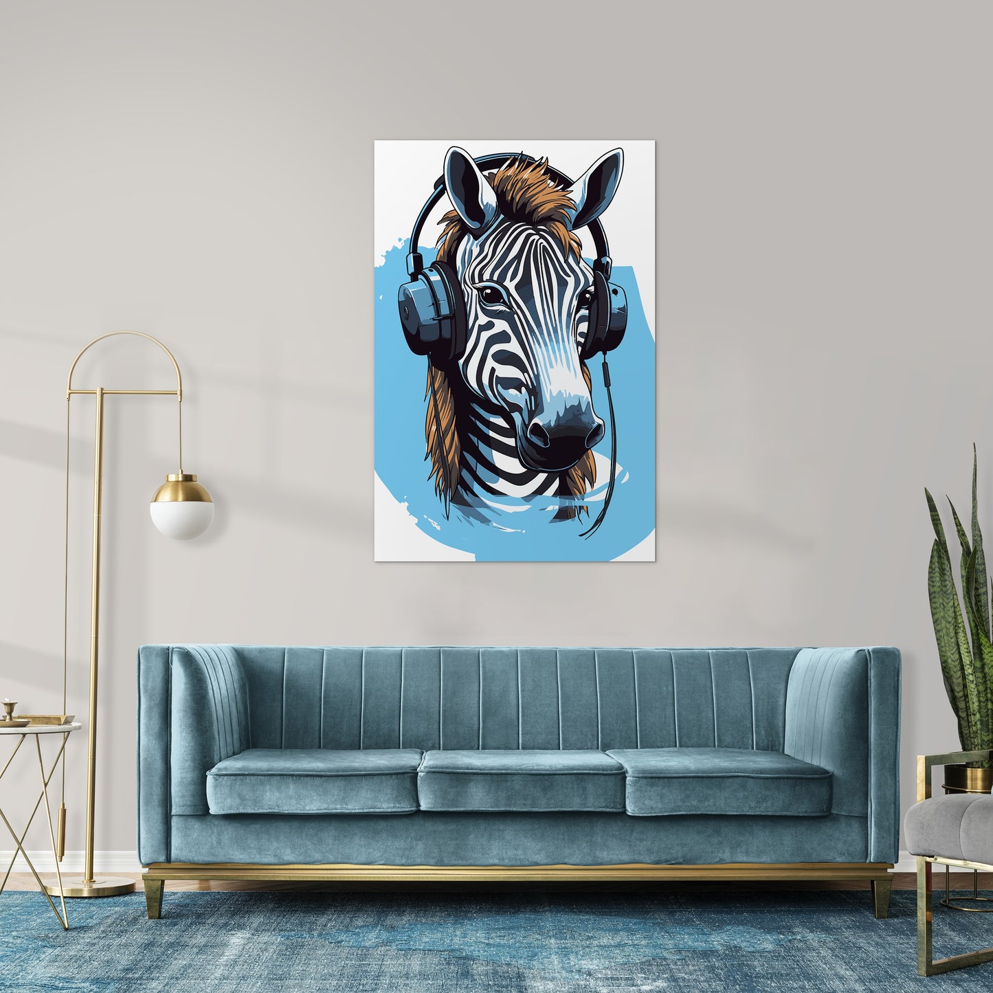 Zebra Listening To Music Wall Art