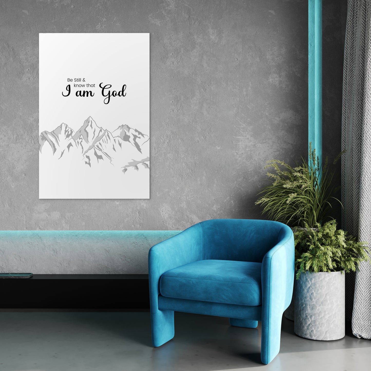 Psalm 46:10 - Be Still and know that I am God (Line Art)