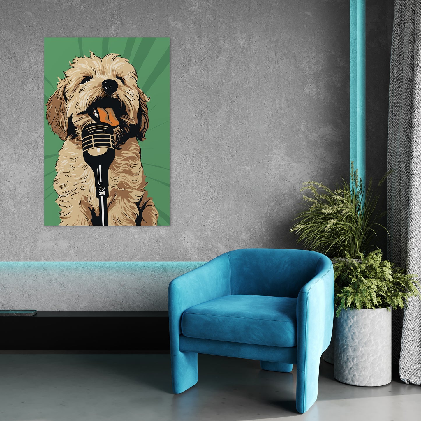 Adorable Puppy Singing Bliss Wall Art