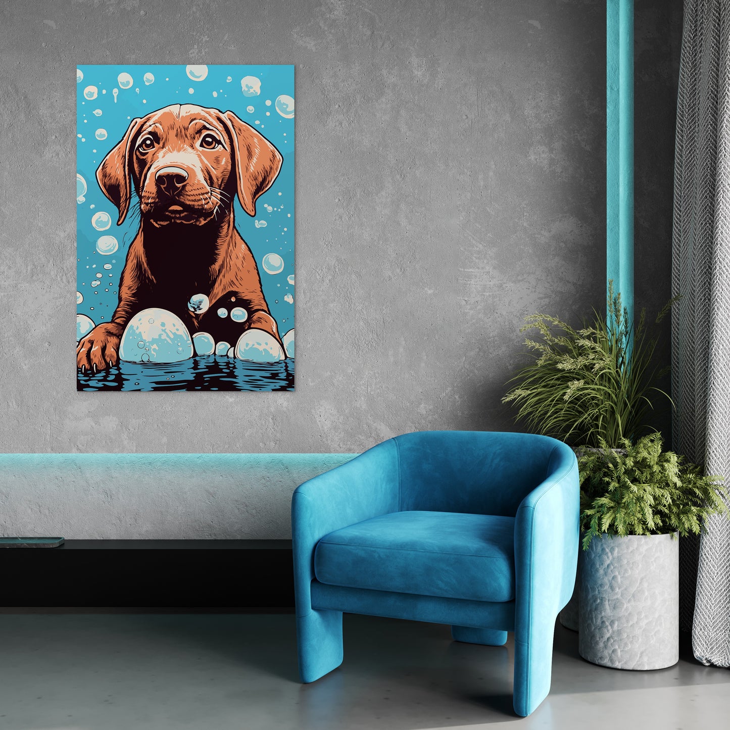 Dog Bathing Wall Art