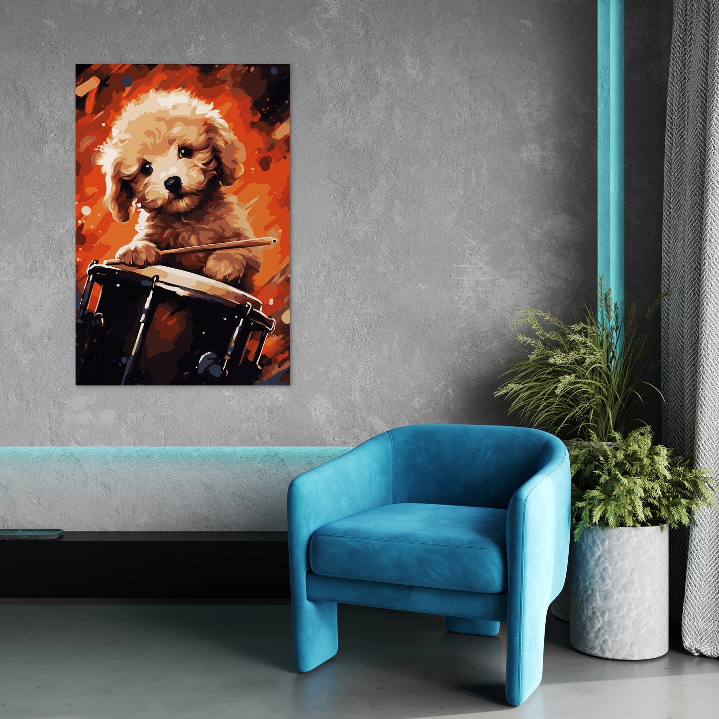 The Drumming Puppy Wall Art