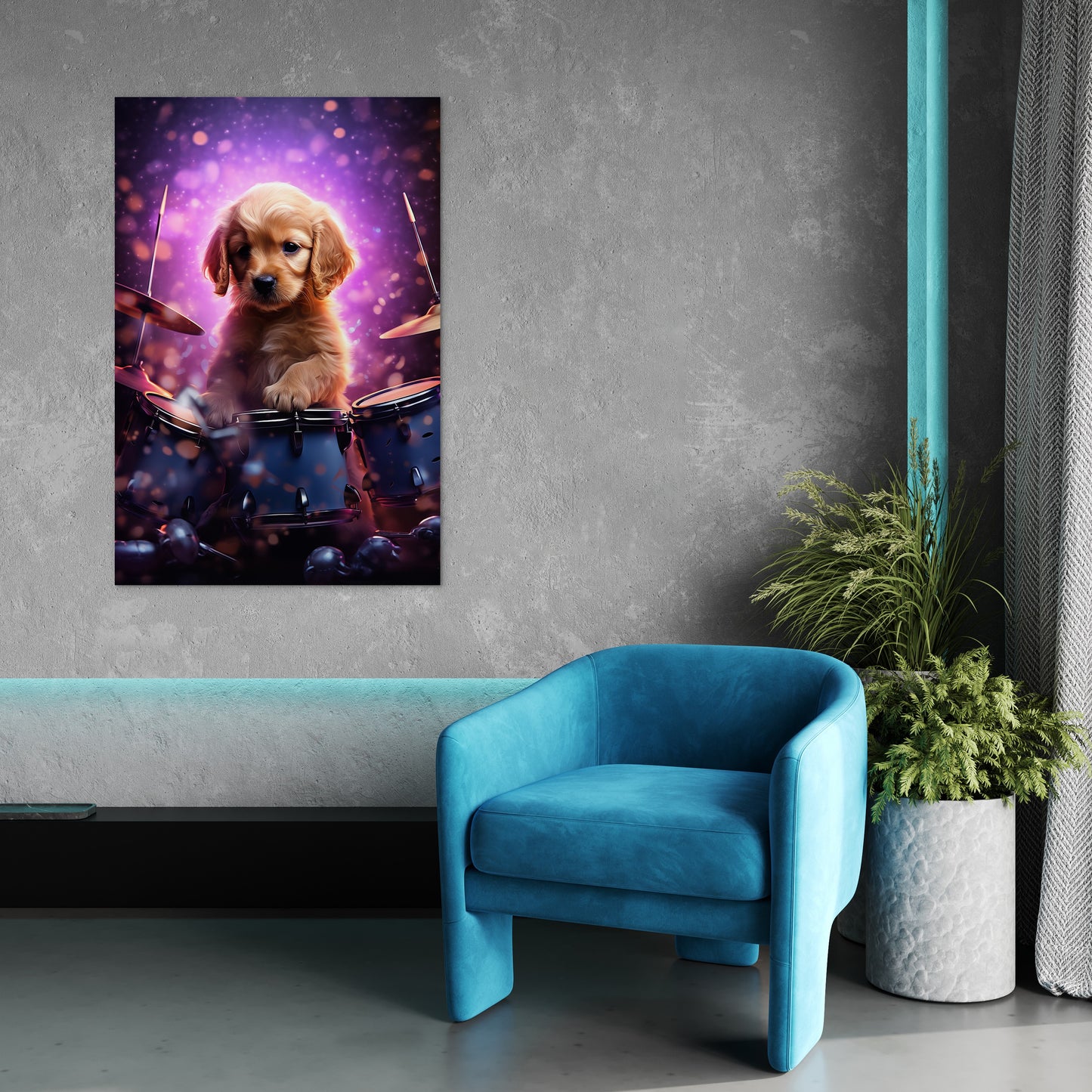 Puppy Drumming Wall Art