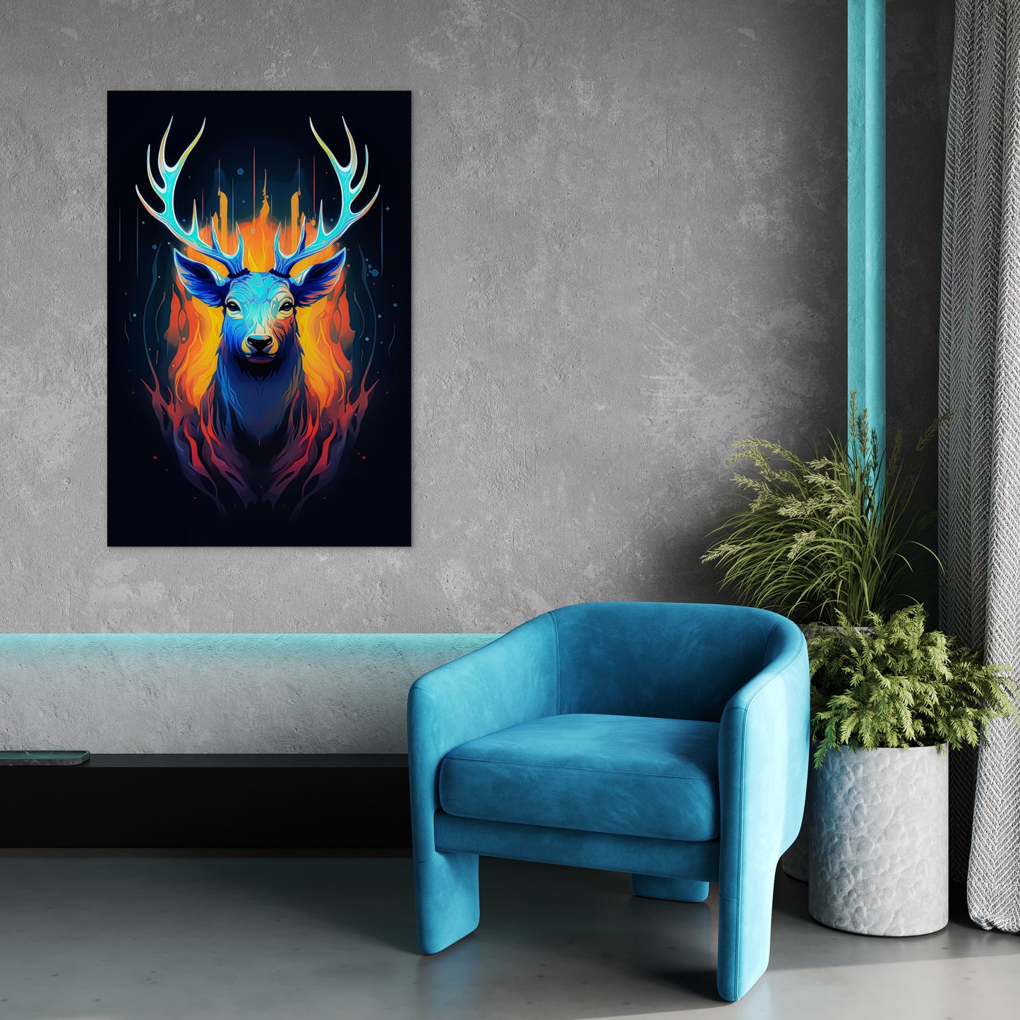 The Noble Elk Abstract Wall Art