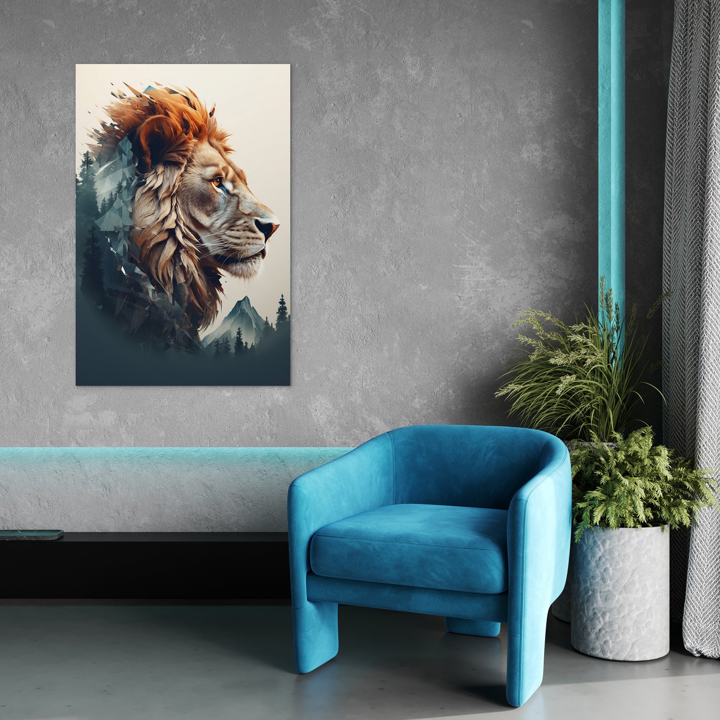 The Lion's Untamed Splendor Wall Art