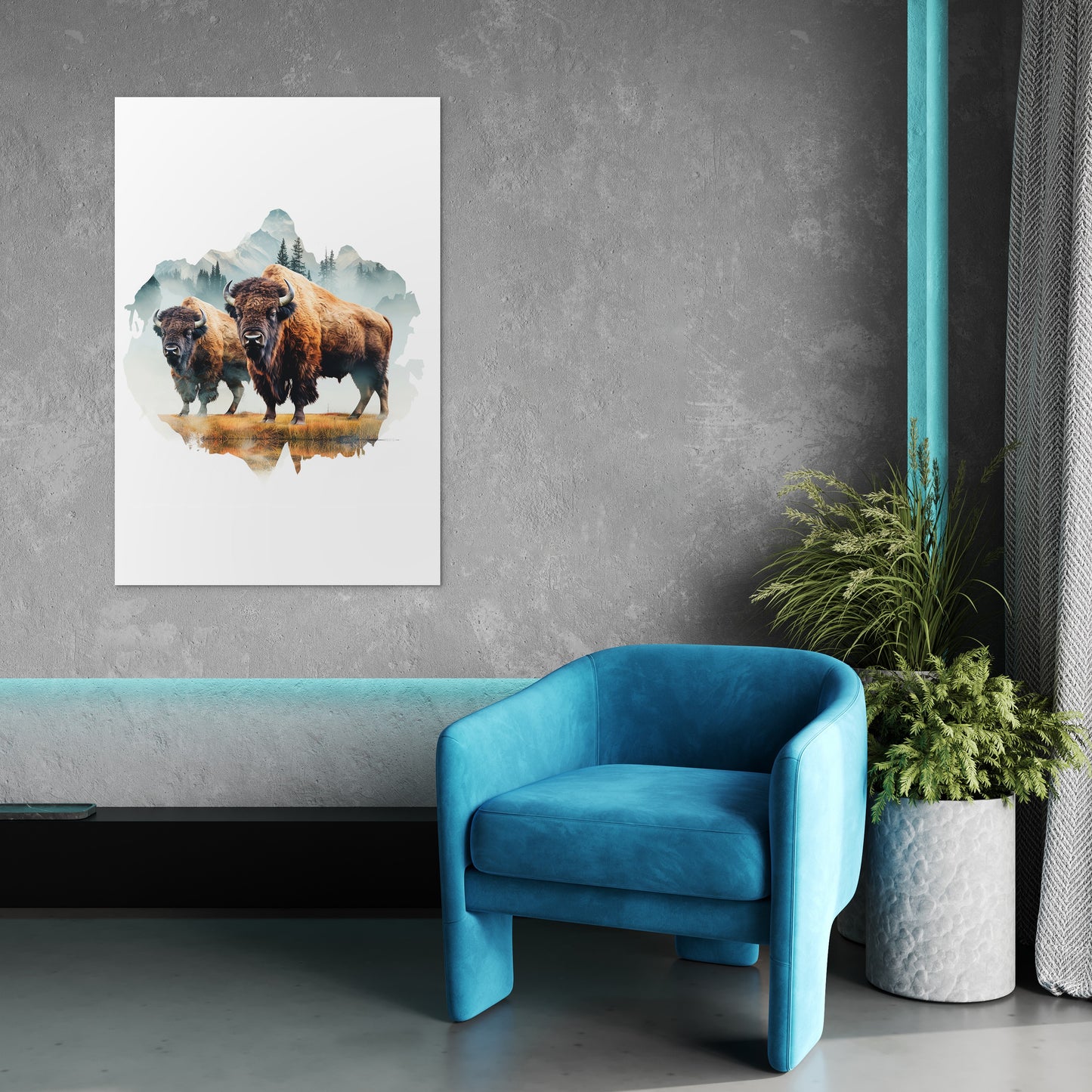 Bison In Wild Wall Art