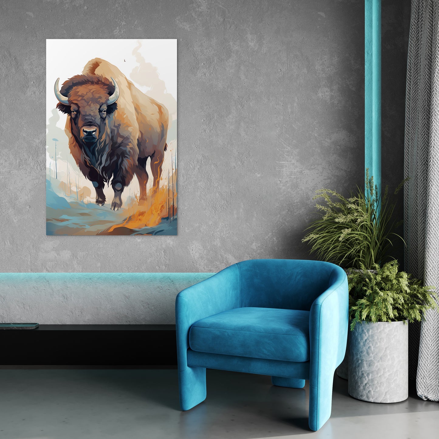 Bison in Colors Wall Art