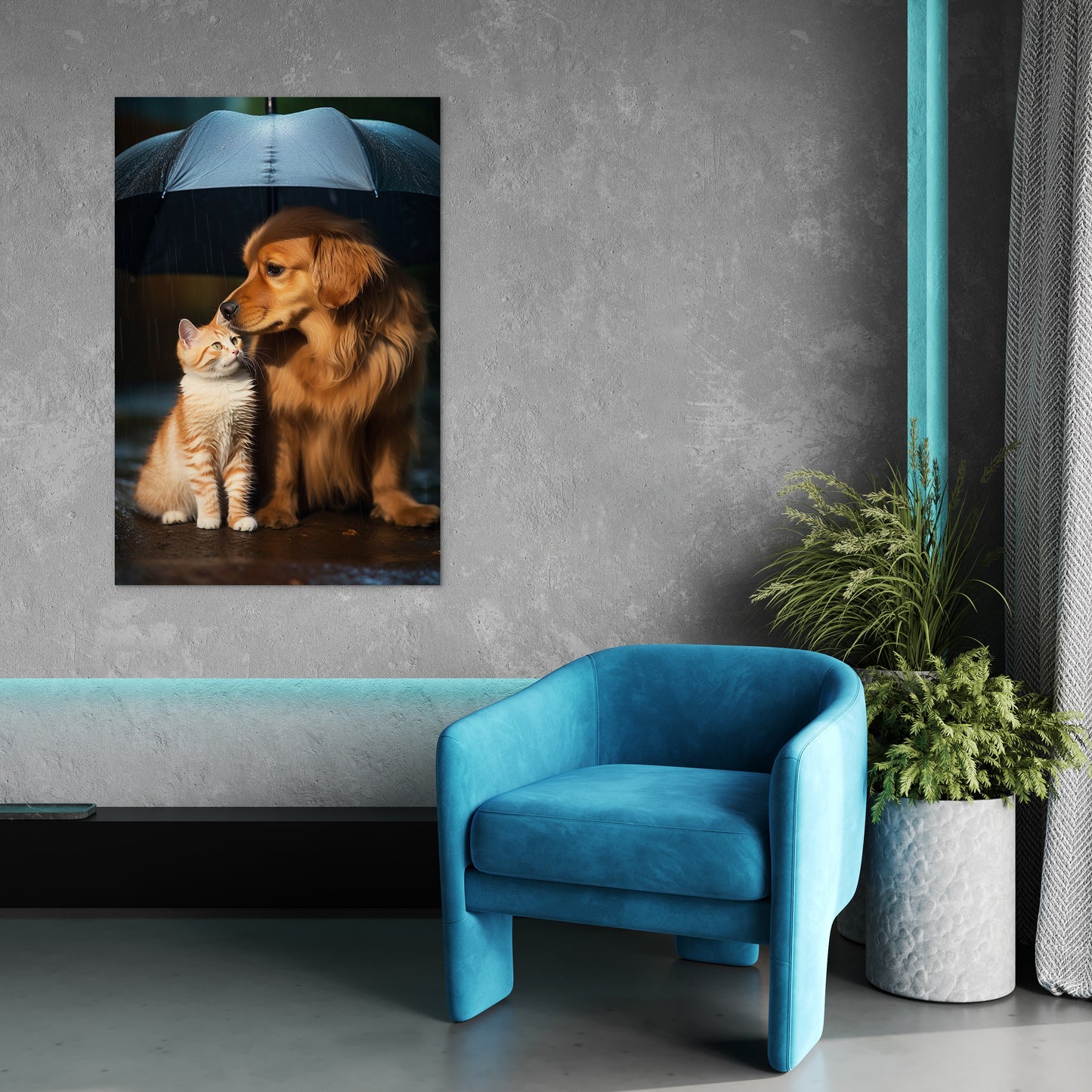 The Everlasting Friendship of Dog and Cat Wall Art