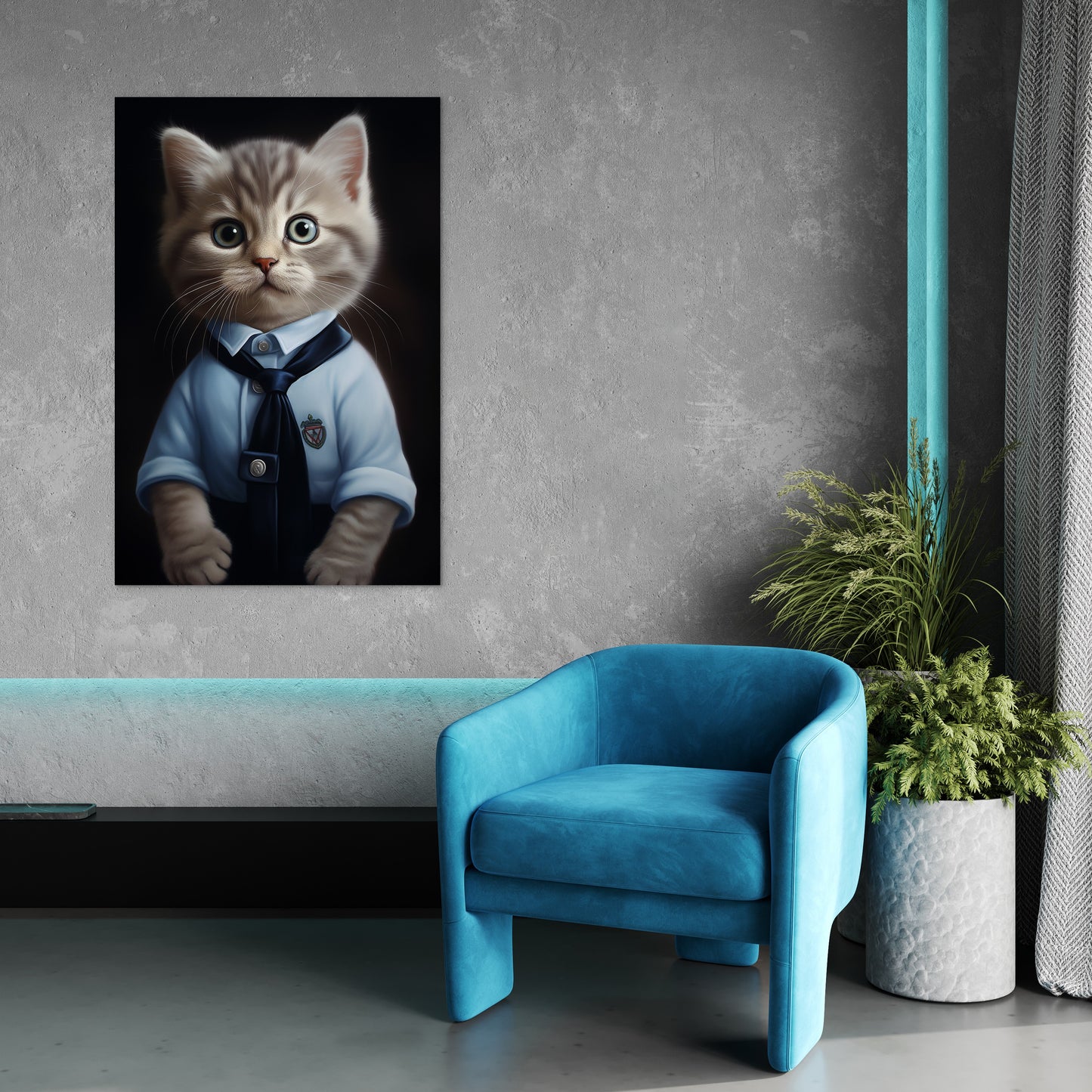 Cat in School Dress Wall Art
