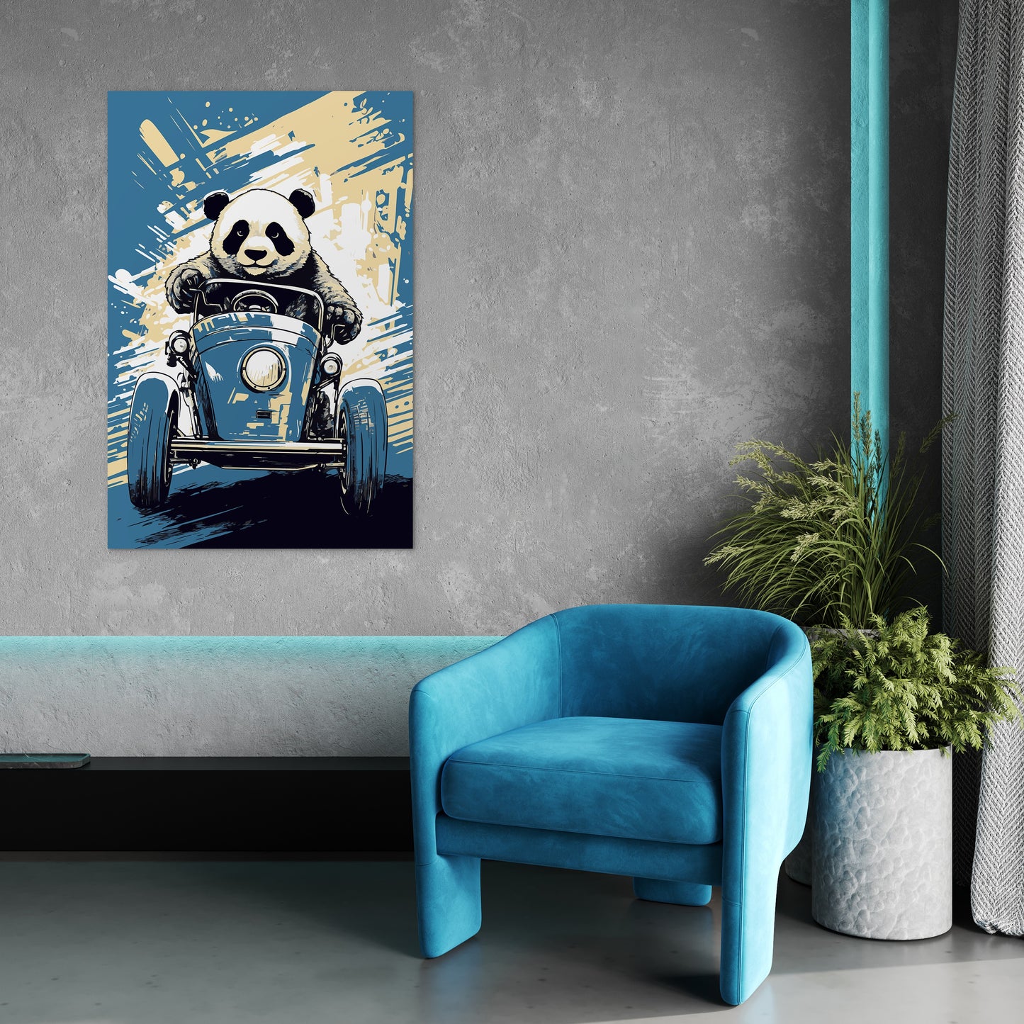 Panda's Adventures on Wheels Wall Art