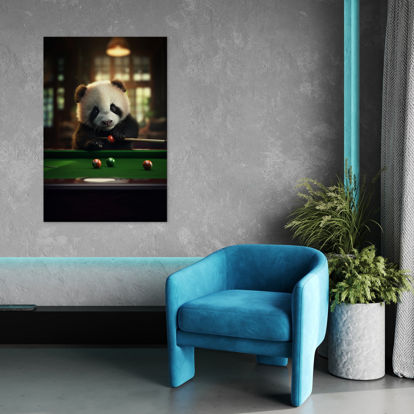 The Panda Playing Snooker Wall Art