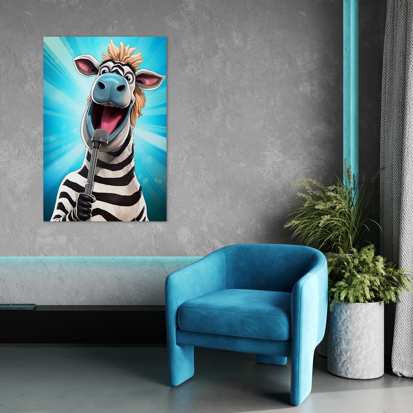 The Singing Zebra Funny Wall Art